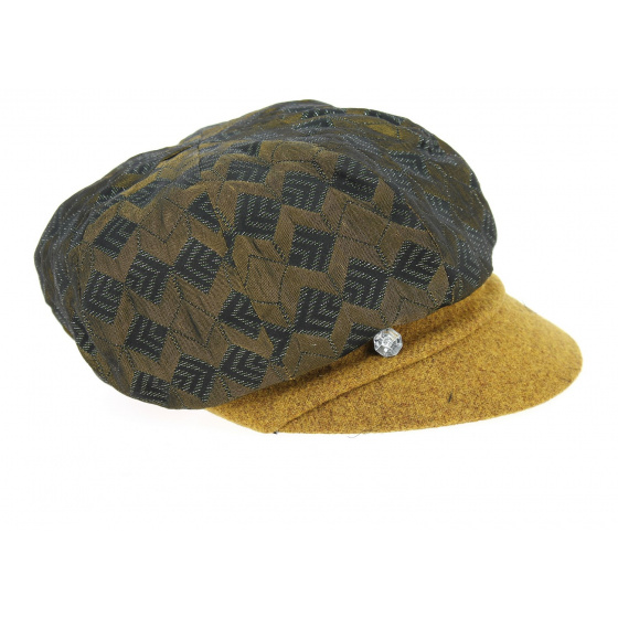 Mustard Wool Diamond Newsboy Cap - Traclet