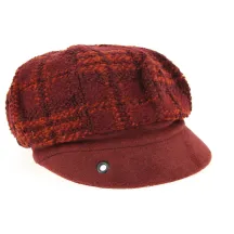 Casquette Gavroche Tartan Bordeaux- Traclet  Reference : 9778 | Chapellerie Traclet