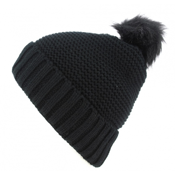 Bonnet à Pompon Danica Noir- Traclet Bonnet à Pompon Danica Noir- Traclet