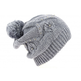 Long Pom Pom Beanie Birama Blue - Traclet