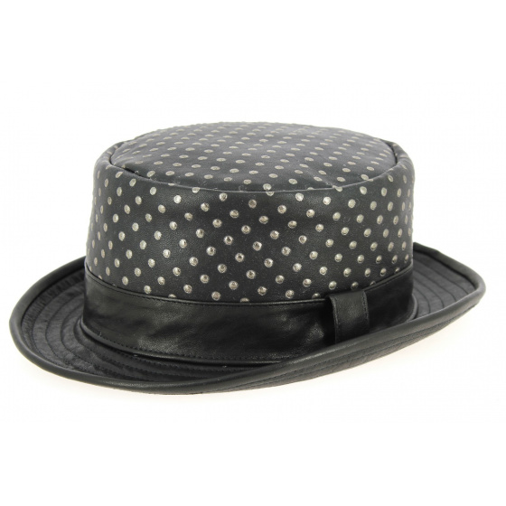 Black Leather Player Dandini Hat - Traclet