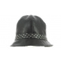 Inforchia Cloche Hat Black Leather- Traclet