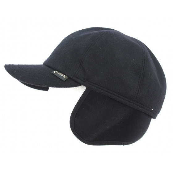 Monaco Gore-tex Earflaps Black Wool- Gottmann