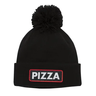 The Vice Pizza Black Beanie - Coal Reference: 6052 | Traclet Hat Shop
