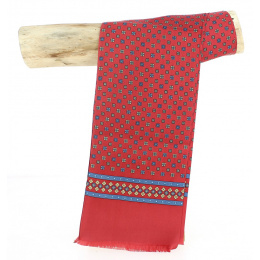 Red Beige and Blue Silk Scarf- City Sport