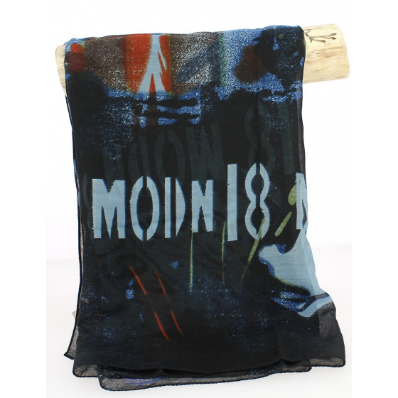 Grey and black Madras scarf