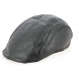 Brindisi Black Leather Flat Cap - Crambes