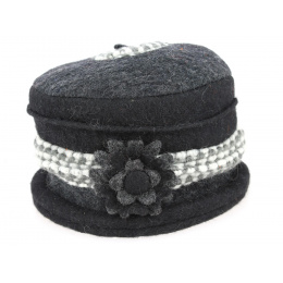 Women's Wool Toque Black & Gray - Traclet