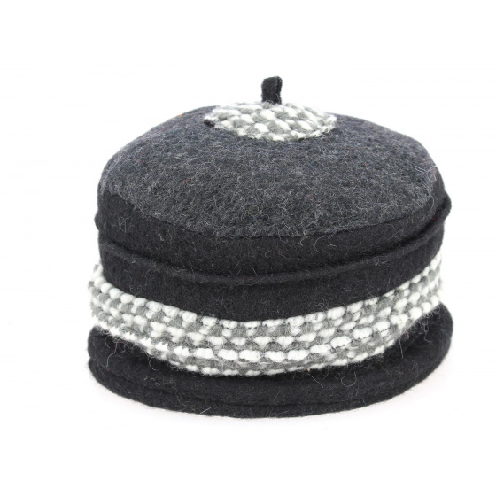 Women's Wool Toque Black & Gray - Traclet