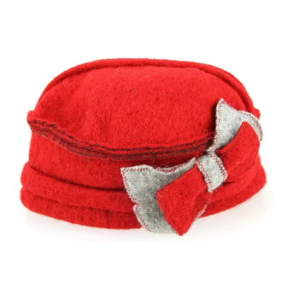 Red Wool Valérie Hat - Traclet Reference: 2868 | Traclet Hat Shop