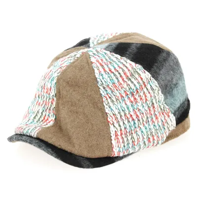 Brown Patchwork Duck Bill Cap - Traclet Reference: 9799 | Traclet Hat Shop