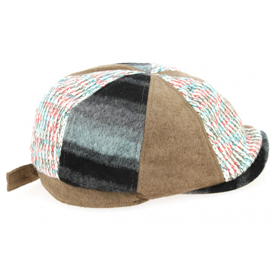 Brown Patchwork Duck Bill Cap - Traclet