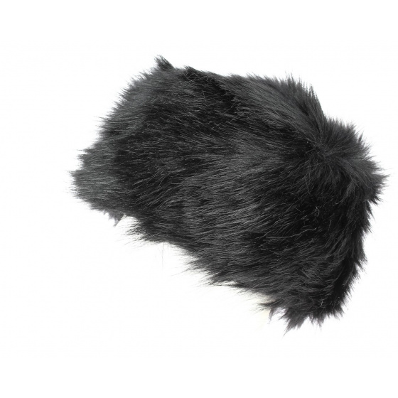 Toque Fausse Fourrure & Doublure Polaire Noire- Traclet Toque Fausse Fourrure & Doublure Polaire Noire- Traclet