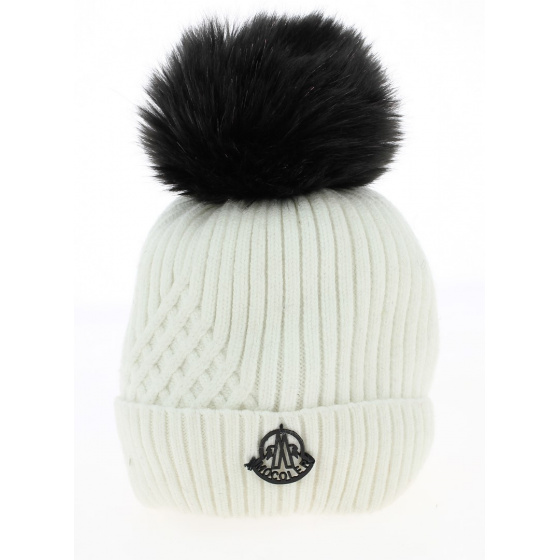 White Detachable Pom-Pom Beanie - Traclet