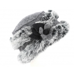 Megeve Gray Boiled Wool Toque - Traclet