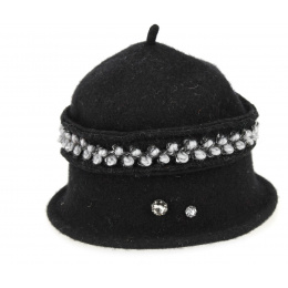 Women's Black Wool Beanie - Traclet