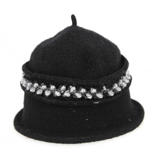 Women's Black Wool Beanie - Traclet