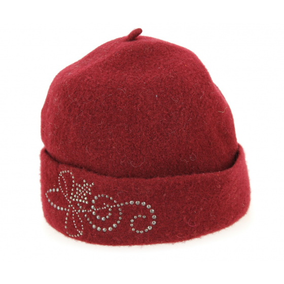 Women's Burgundy Rhinestone Toque - Mayser