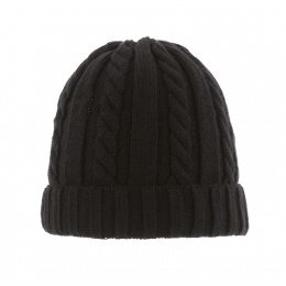 Black Edmond Twisted Beanie - Herman