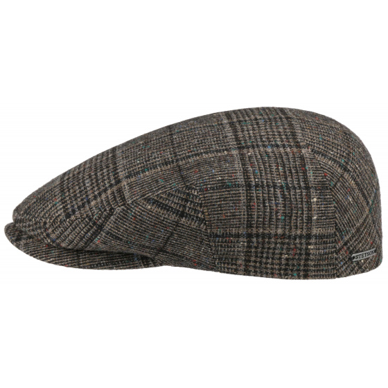 Kent Houndstooth Flat Cap Brown - Stetson