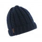 Navy Blue Cable Knit Edmond Beanie - Herman