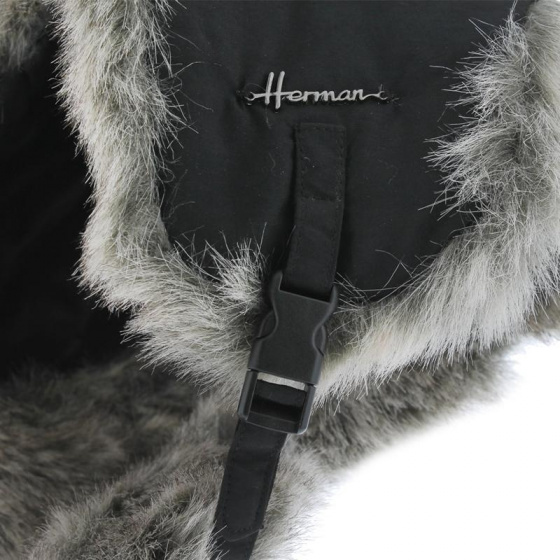 Black Faux Fur Ushanka - Herman Black Faux Fur Ushanka - Herman