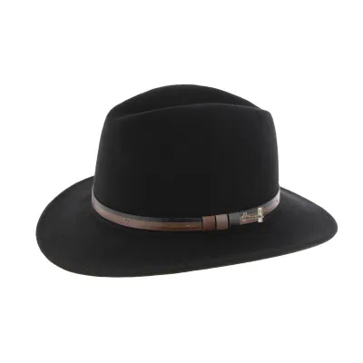 Chapeau Traveller Mac Carthy Feutre Laine Noir- Herman Reference : 3561 | Chapellerie Traclet