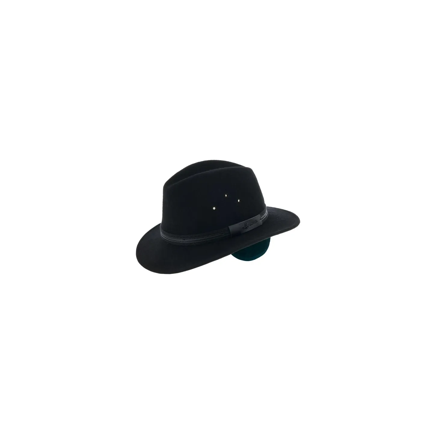Chapeau Traveller Mac Eye Cache-Oreilles Feutre Laine Noir- Herman  Reference : 8476 | Chapellerie Traclet