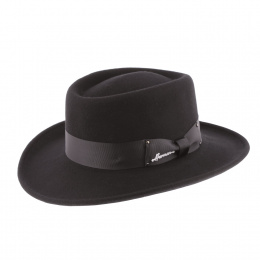 Black Wool Felt Traveller Hat Mac Abrams - Herman