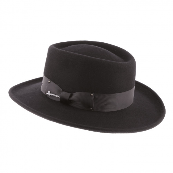 Black Wool Felt Traveller Hat Mac Abrams - Herman
