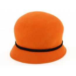 Chapeau Cloche Udine Feutre Laine Orange- Traclet