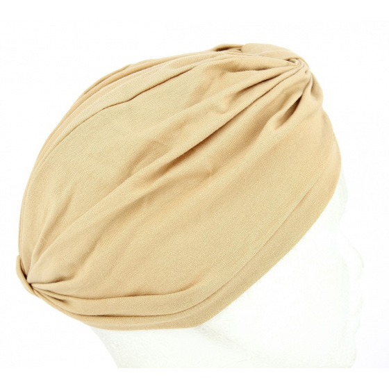 Turban Chimiothérapie Beige- Fléchet  Turban Chimiothérapie Beige- Fléchet