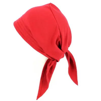 Red Cotton Chemotherapy Headscarf Turban - Traclet Reference: 2145 | Traclet Hat Shop