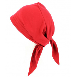 Red Cotton Chemotherapy Headscarf Turban - Traclet