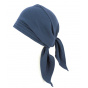 Navy Cotton Chemotherapy Scarf Turban - Traclet