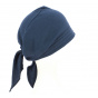 Turban Scarf Chemotherapy Cotton Navy - Traclet