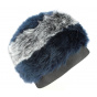 Navy Blue Faux Fur Reggio Beanie - Traclet