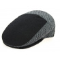 Ferrara Flat Cap Black & Grey Wool- Traclet