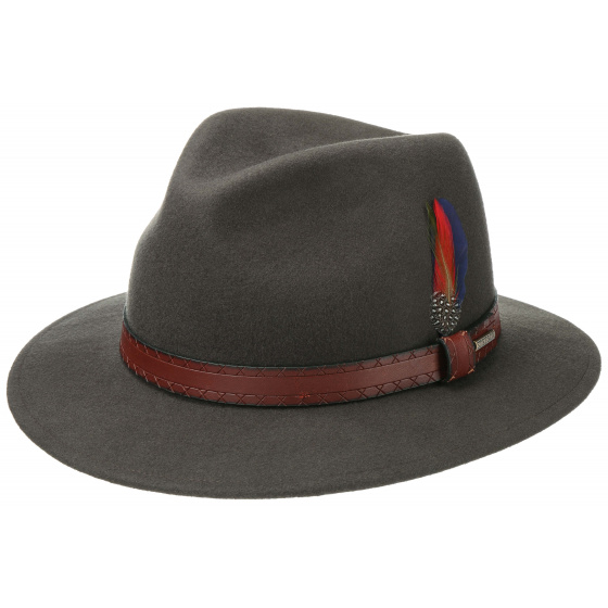 Stetson Khaki Wool Traveller Crook Hat