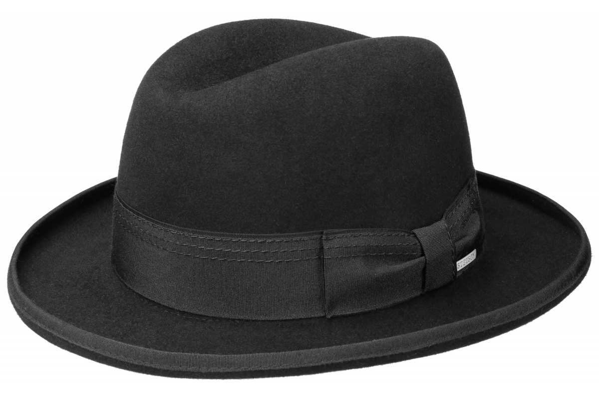 Un chapeau de cow-boy noir avec une bande blanche dessus | Vecteur