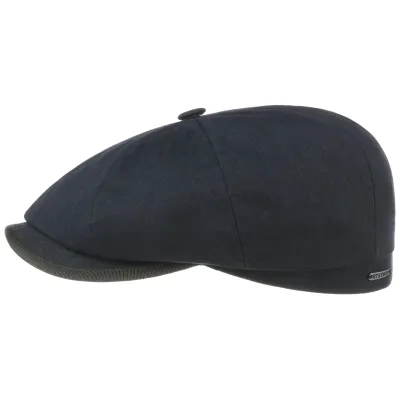 Casquette Hatteras Herringbone Coton Bleu Marine- Stetson Reference : 4302 | Chapellerie Traclet