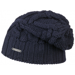 Navy Blue Valisdale Wool Knit Beanie - Stetson