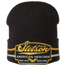Black Heritage Beanie with Cuff - Stetson