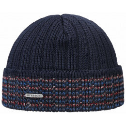 Navy Blue Wool Tardent Beanie with Turn-up - Stetson