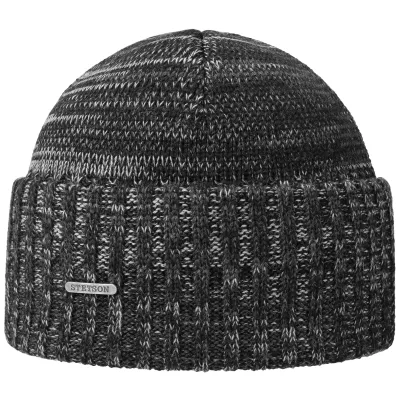 Bonnet à Revers Wisconsin Laine Noir- Stetson Reference : 7378 | Chapellerie Traclet