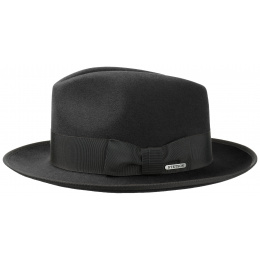 Black Fur Felt Fedora Bogart Hat - Stetson