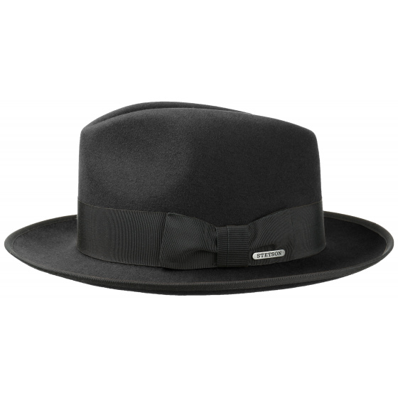 Black Fur Felt Fedora Bogart Hat - Stetson