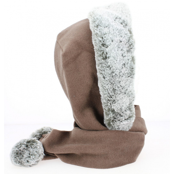 Norell Fleece Hood with Hazelnut Faux Fur - Traclet