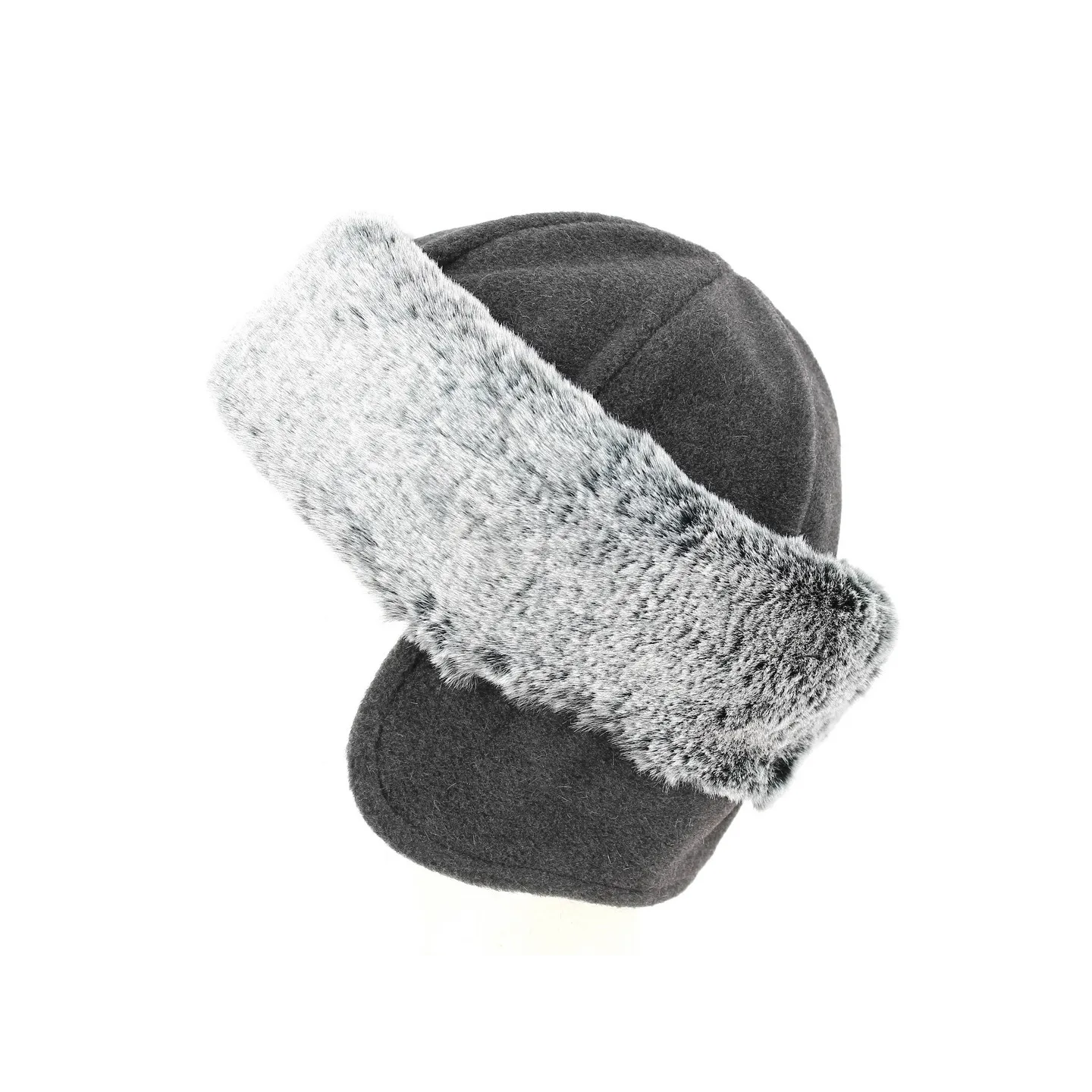 Toque Romanova Polaire & Fausse Fourrure Anthracite - Traclet Reference : 4265 | Chapellerie Traclet