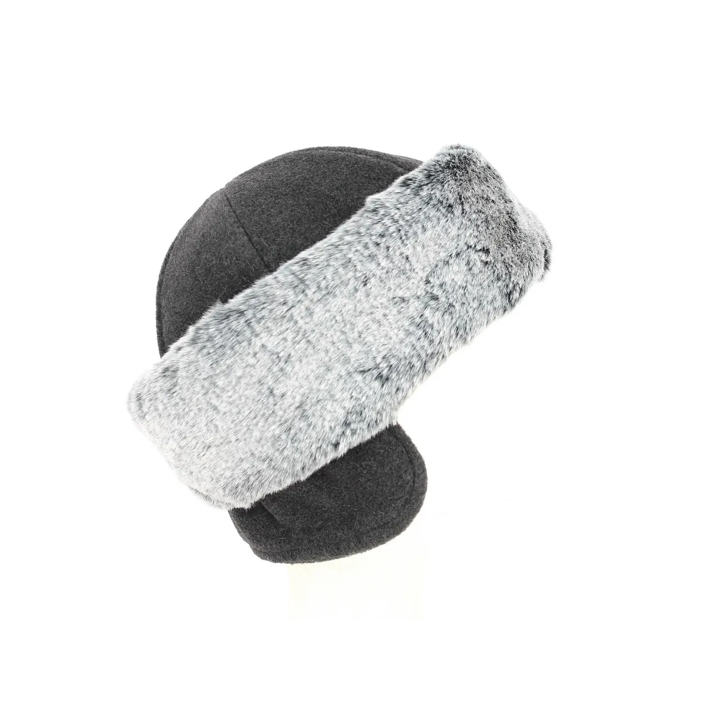 Toque Romanova Polaire & Fausse Fourrure Anthracite - Traclet Reference : 4265 | Chapellerie Traclet